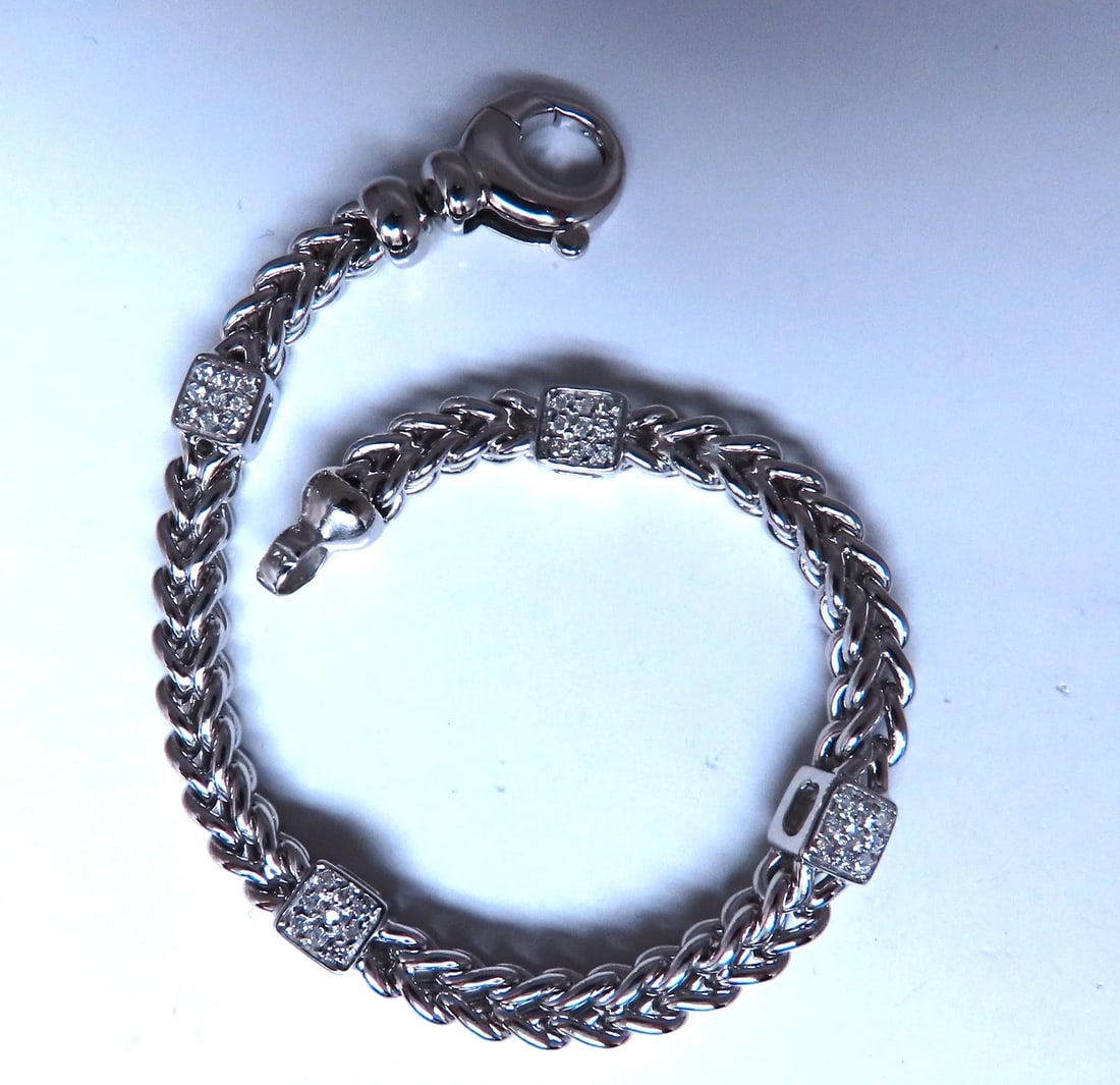 Natural Round Diamond Box Link Bracelet 14kt gold 12394** - 2