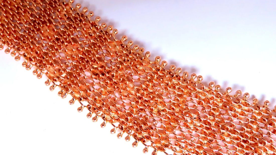 18kt Flex Mesh Cosmopolitan Link Bracelet 25mm wide 44 grams 12452** - 5