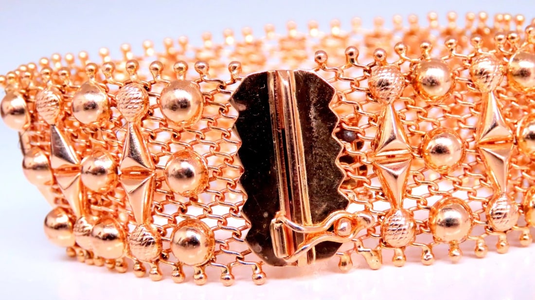 18kt Flex Mesh Cosmopolitan Link Bracelet 25mm wide 44 grams 12452** - 7