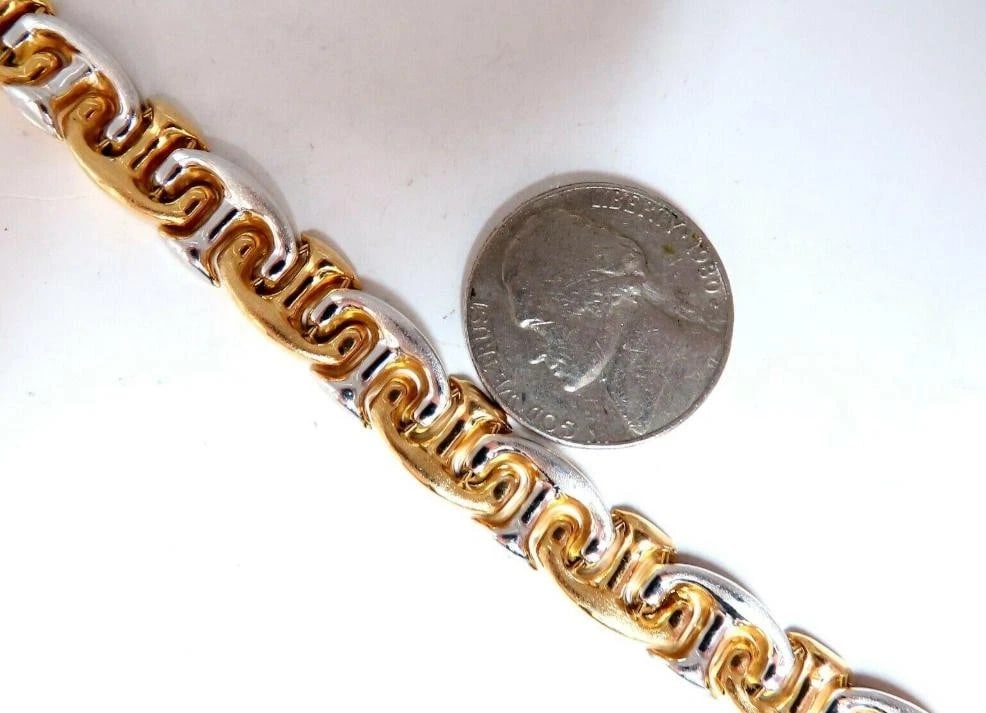 American Link Intertwined Gold Bracelet 14 Karat Two-Toned 41147** - 6