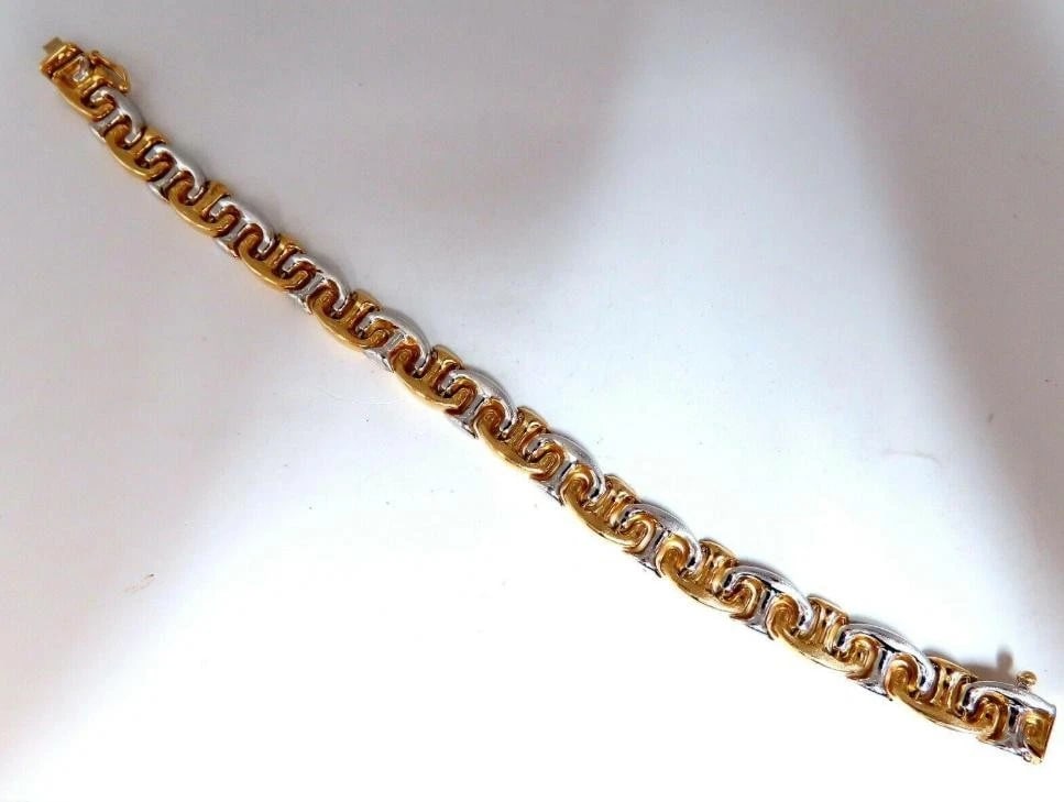 American Link Intertwined Gold Bracelet 14 Karat Two-Toned 41147** - 7