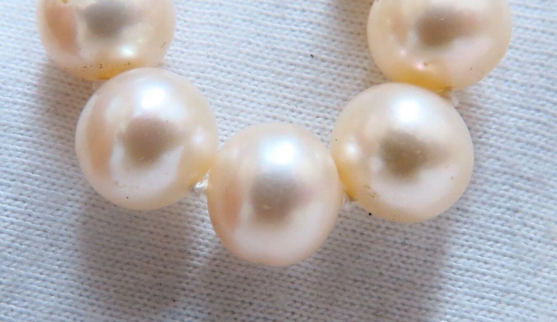 8mm freshwater Pearl necklace 14kt** - 6