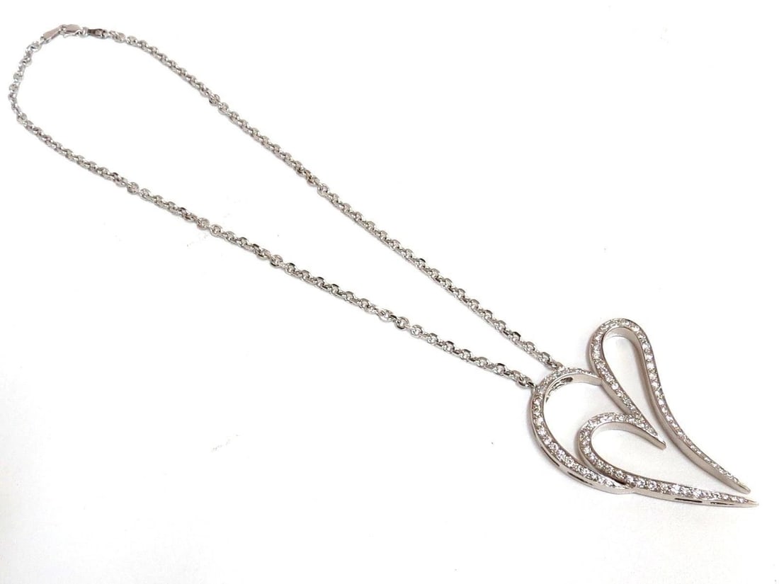 3.00ct ROUND DIAMONDS MODERN SWIRL HEARTPENDANT G / VS 14KT & CHAIN RARE 10326** - 7