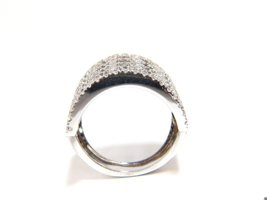 1.82CT DIAMONDS BEAD SET SANDWICHED BLACK UNDERLAY 3D BAND RING 18KT 10042 - 7