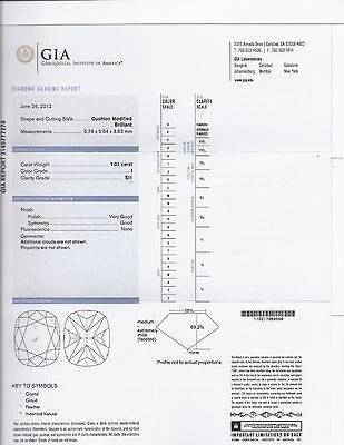 GIA Certified 1.01ct natural diamond ring platinum 10014 - 9