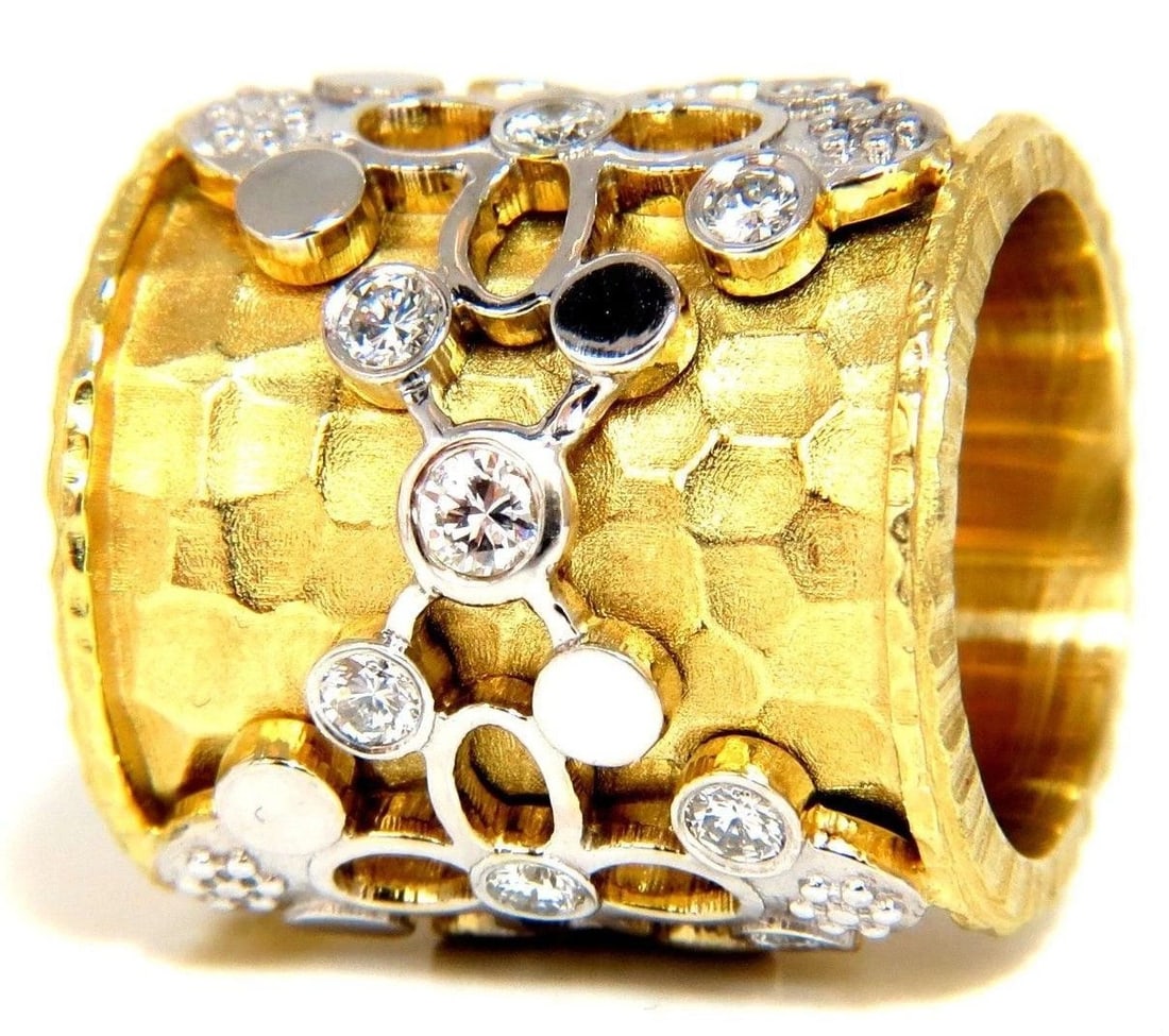 1.10CT 14KT DIAMONDS SPANISH GOTH DECO REVIVAL HAMMERED FINISH BAND 10030: Title:1.10CT 14KT DIAMONDS SPANISH GOTH DECO REVIVAL HAMMERED FINISH BAND 10030 Description:1.10CT 14KT DIAMONDS SPANISH GOTH DECO REVIVAL HAMMERED FINISH BAND 10030 $3,500.00 PRODUCT DESCRIPTION Span