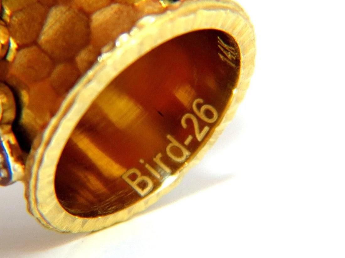 1.10CT 14KT DIAMONDS SPANISH GOTH DECO REVIVAL HAMMERED FINISH BAND 10030 - 4