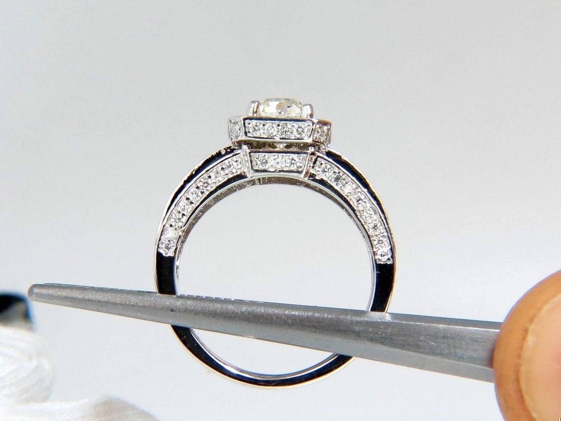 GIA Certified 1.20ct natural cushion cut diamonds ring 14kt 10024** - 11