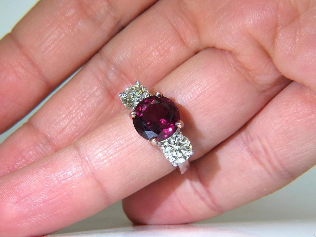 5.13ct Natural Tourmaline Diamonds Ring 14kt Classic Three 10021 - 10