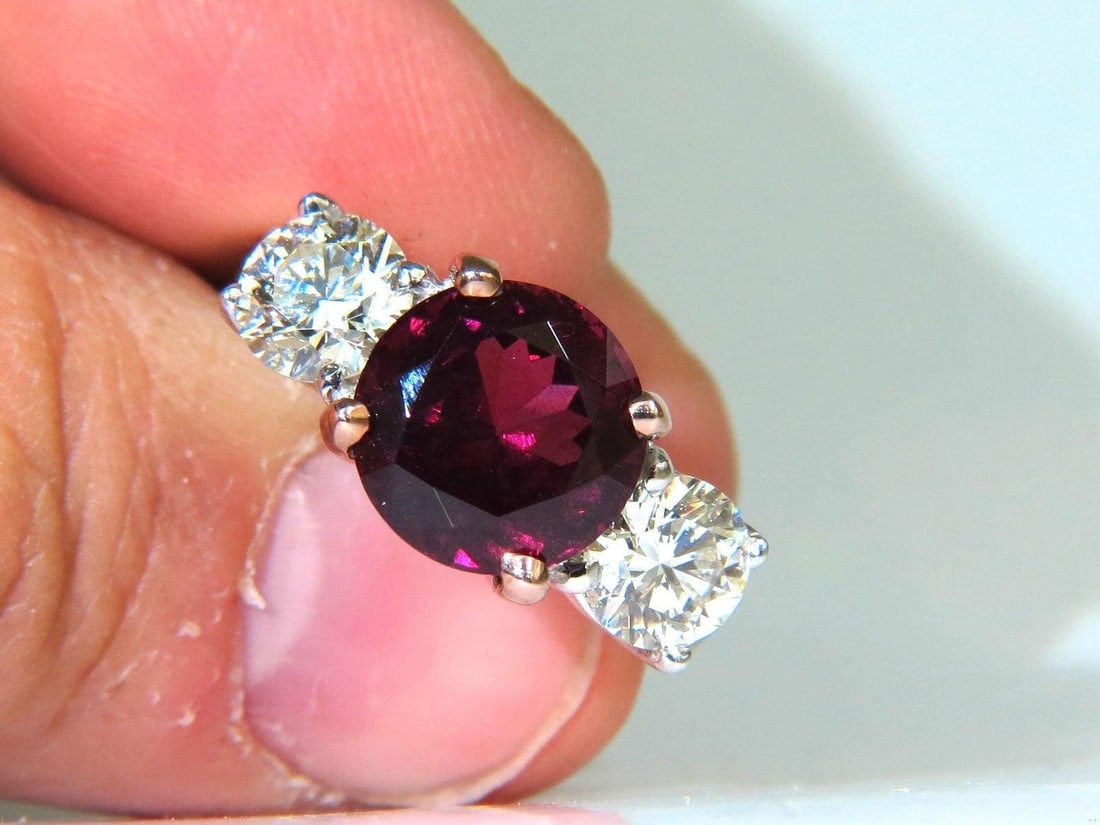 5.13ct Natural Tourmaline Diamonds Ring 14kt Classic Three 10021 - 5