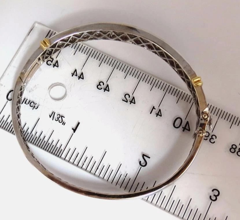 5.30ct natural princess cut ruby diamonds bangle bracelet 18kt gold 12242** - 7