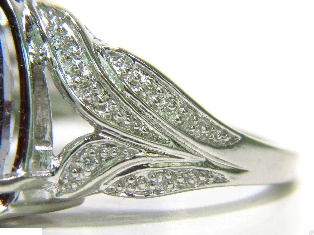 Triangular-Cut Garnet Ring with Natural Diamonds 14kt** - 4