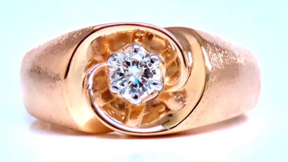 .45ct natural diamond Mens Bright Swirl Ring 14kt Gold 21441 - 2