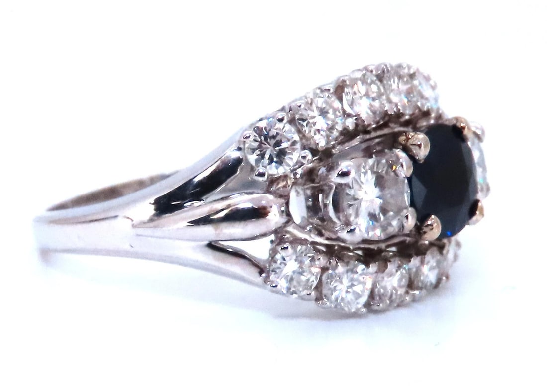 .69ct Natural Sapphire Cluster Row Ring 14kt 46885 - 4