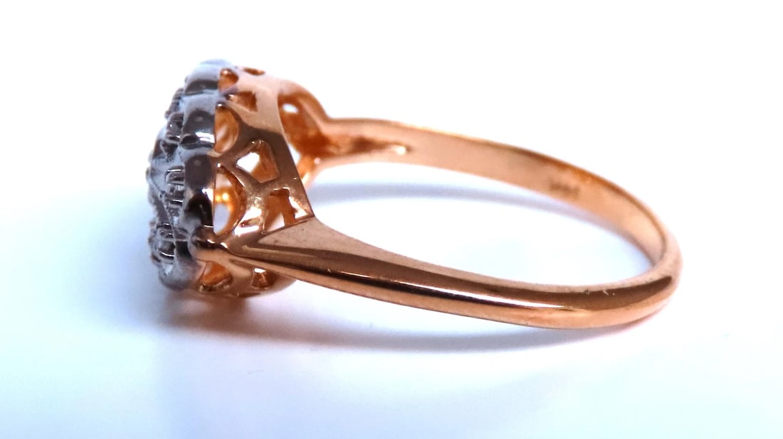 .04ct Restored European Vintage Ring 14kt Gold 41147** - 4