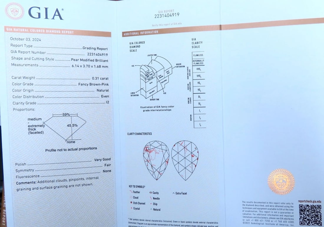 GIA certified .15ct Fancy Intense Pink Purple Diamond Loose 41114** - 4