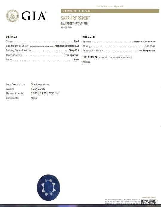 GIA Certified 15.49ct Natural Sapphire Diamonds Cluster Ring 18kt 51141 - 8