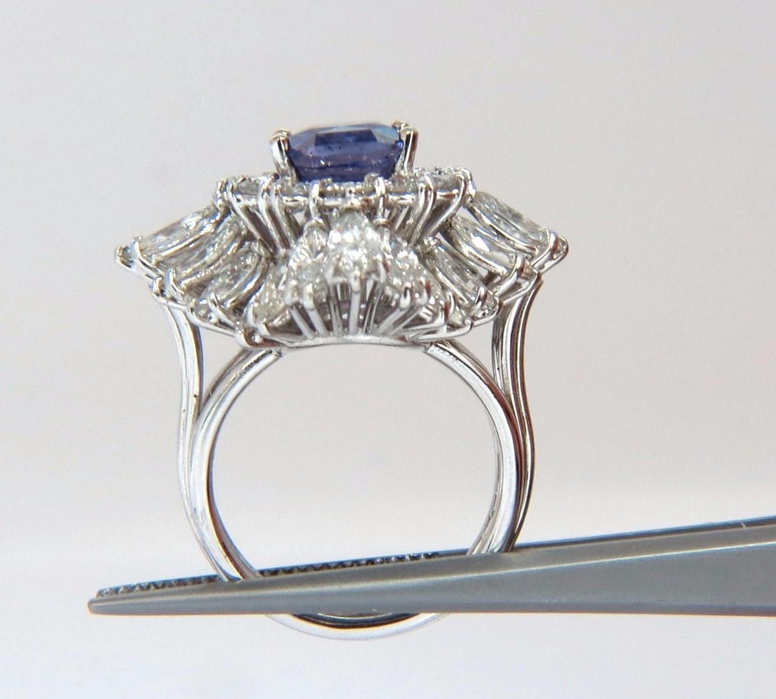 GIA 7.87CT NATURAL NO HEAT VIVID PURPLE SAPPHIRE DIAMOND RING PLATINUM 10355 - 3