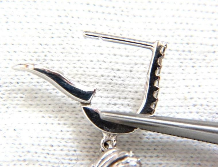 4.84ct Natural Vibrant Green Emerald Diamond Cluster Earrings Dangle 14K 14542** - 7