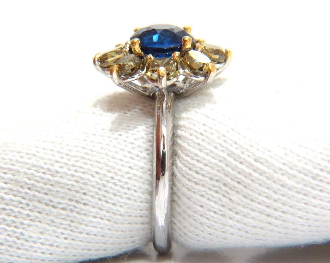 GIA Certified 1.58ct Natural Blue Sapphire Diamonds ring 14kt 10271 - 9