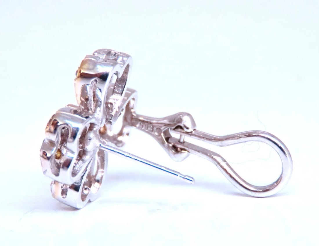 2.20ct Natural Fancy Yellow Diamonds Clover Clip earrings 14kt gold 12628** - 5