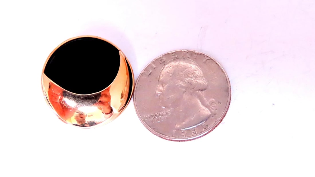 Onyx Panda Eyes Round Stud Earrings 14kt gold 12629** - 3