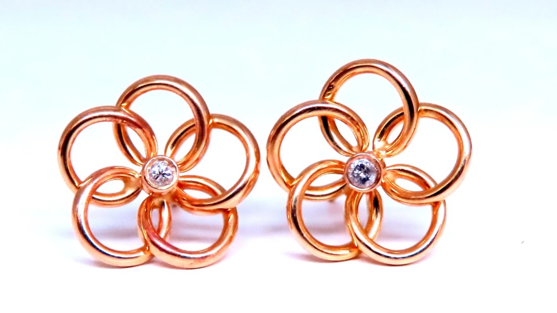 0.06ct natural diamond cosmic cluster earrings 14kt yellow gold 12615** - 2