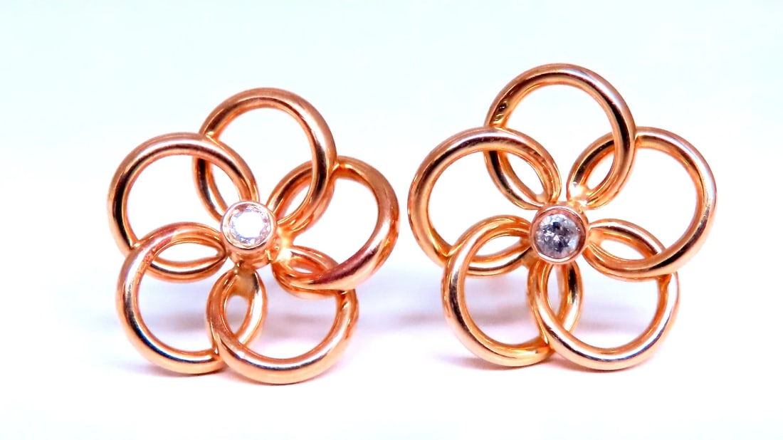 0.06ct natural diamond cosmic cluster earrings 14kt yellow gold 12615** - 3