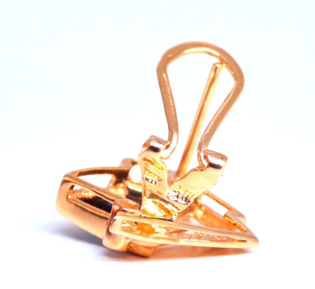 Step Tier Art Deco Style Onyx Clip Earrings 14kt Gold 12623** - 6