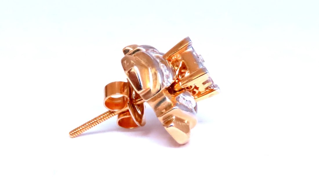 0.90ct Natural Diamonds Jacket And Stud Earrings 14kt Gold 12618** - 4