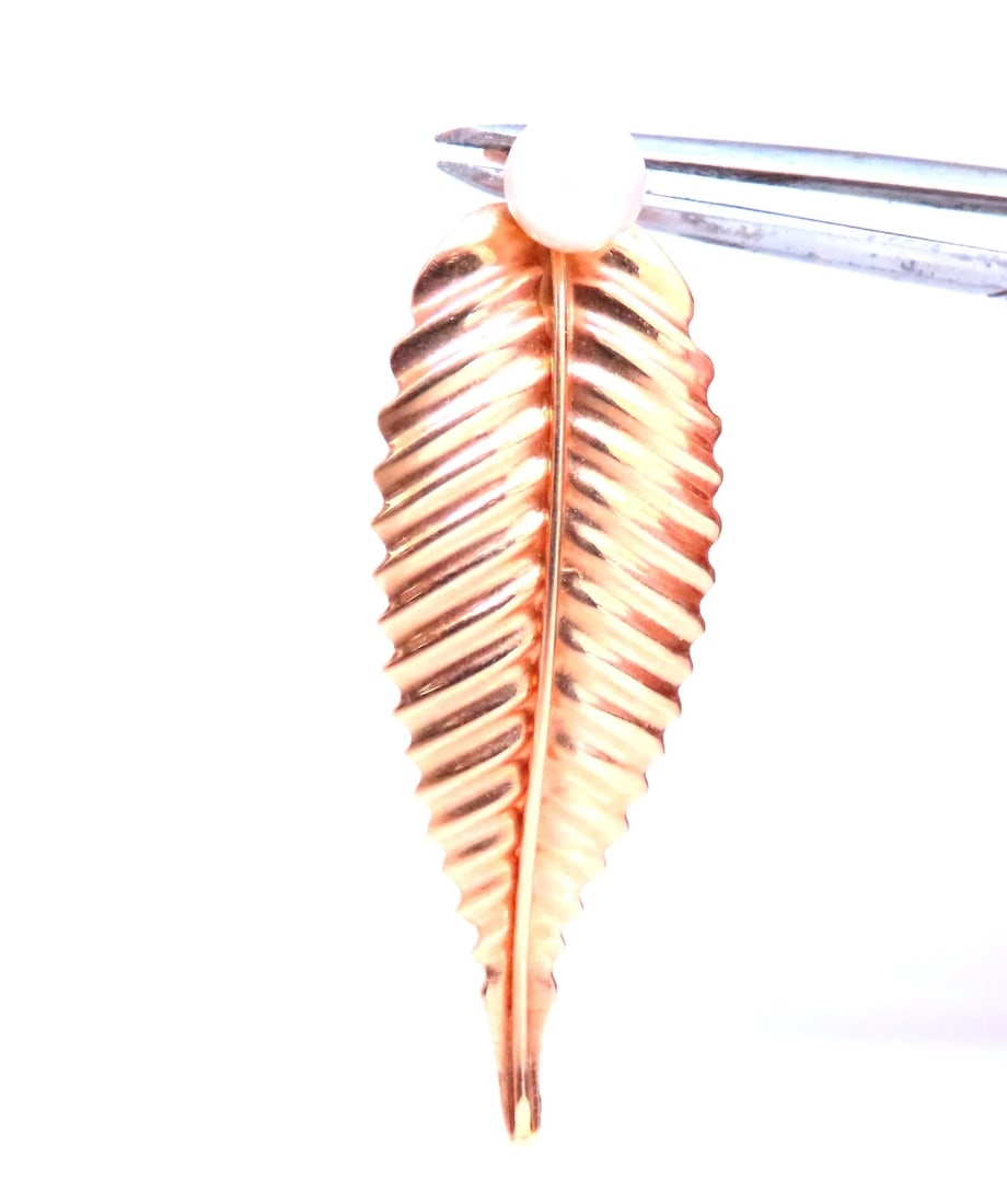 Interchangeable Leaf Pearl Jade Jacket Stud Earrings 14kt 12606** - 3