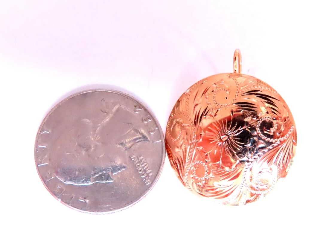 Detailed Engraved Vintage Restored Button Lever Wire Earrings 14kt Gold** - 7