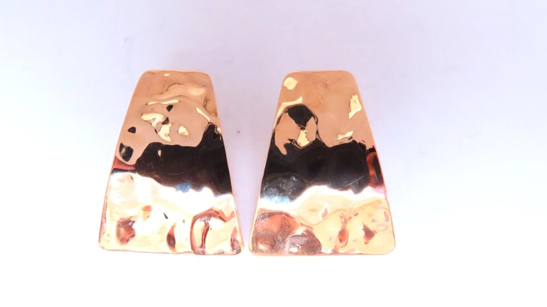 Hammered Plate 14kt Gold Bohemian Earrings 12585** - 3