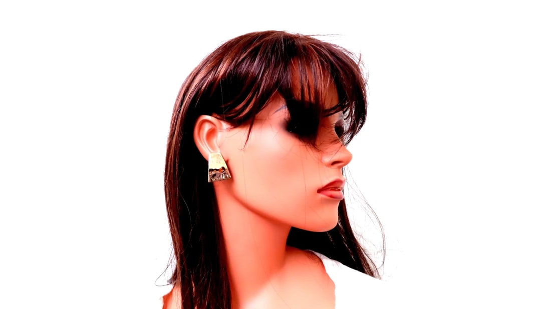 Hammered Plate 14kt Gold Bohemian Earrings 12585** - 6