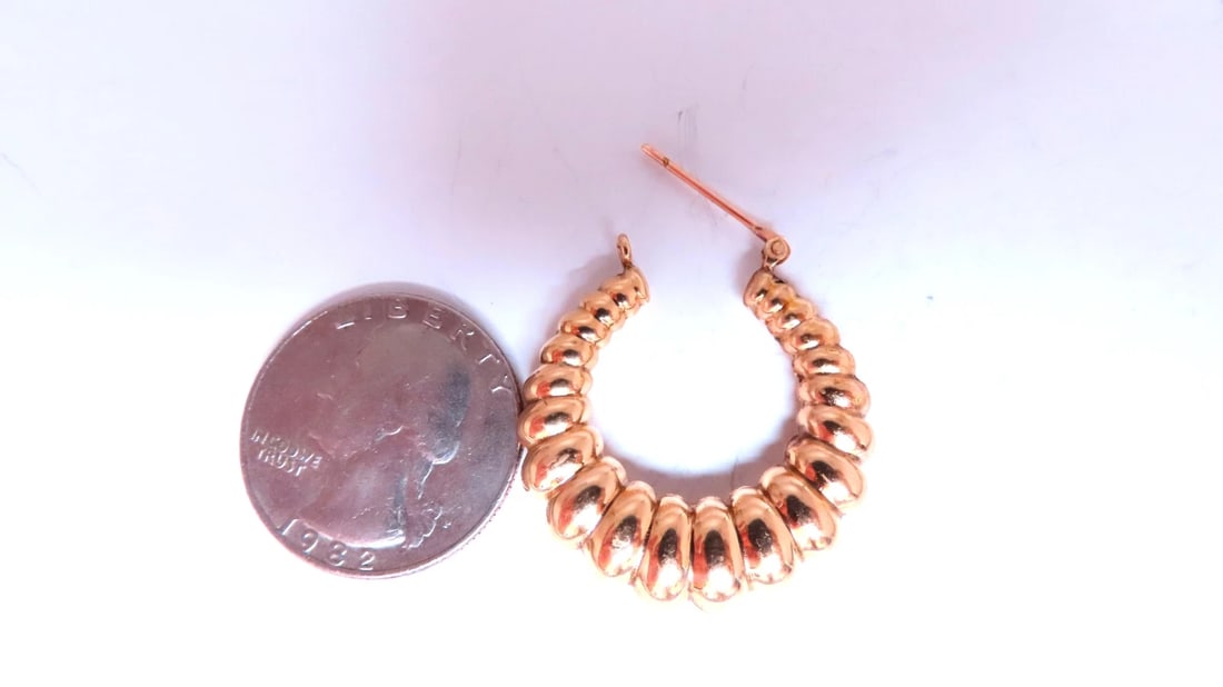 Semi Hoop Classic Lever Clip Earrings 14kt gold 12586** - 5