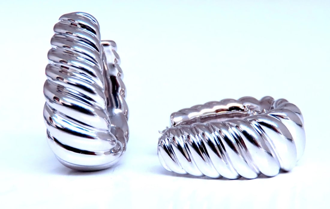 Mod Deco Shrimp Lever Semi Hoop Earrings 14kt gold 12588** - 3