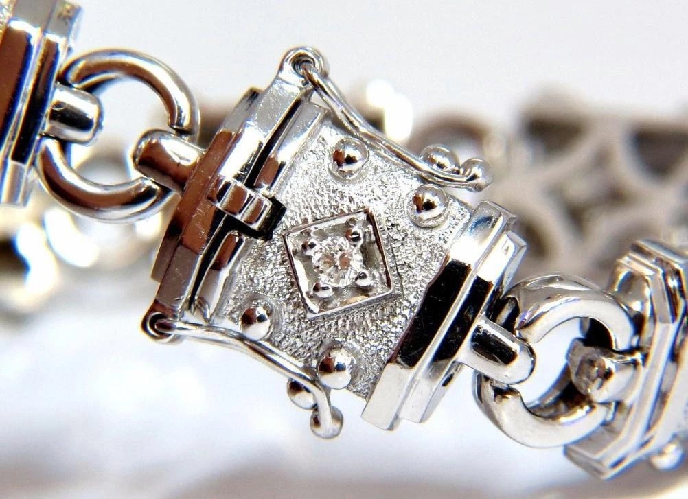 Deco Spanish Gothic Natural Diamond Tennis Bracelet .33 Carat 14kt 12576** - 6