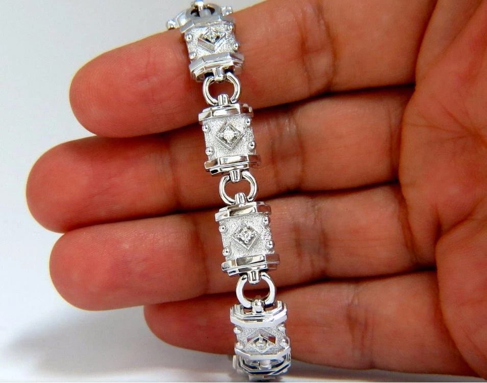 Deco Spanish Gothic Natural Diamond Tennis Bracelet .33 Carat 14kt 12576** - 8