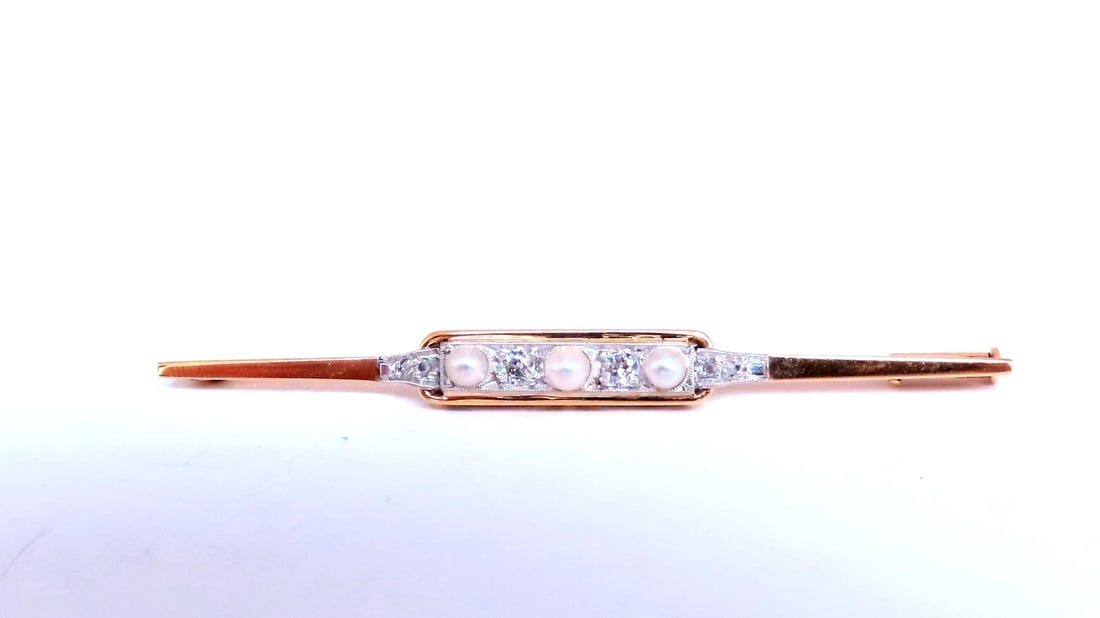 3mm Freshwater Pearl Pin Vintage 14kt 12567** - 3