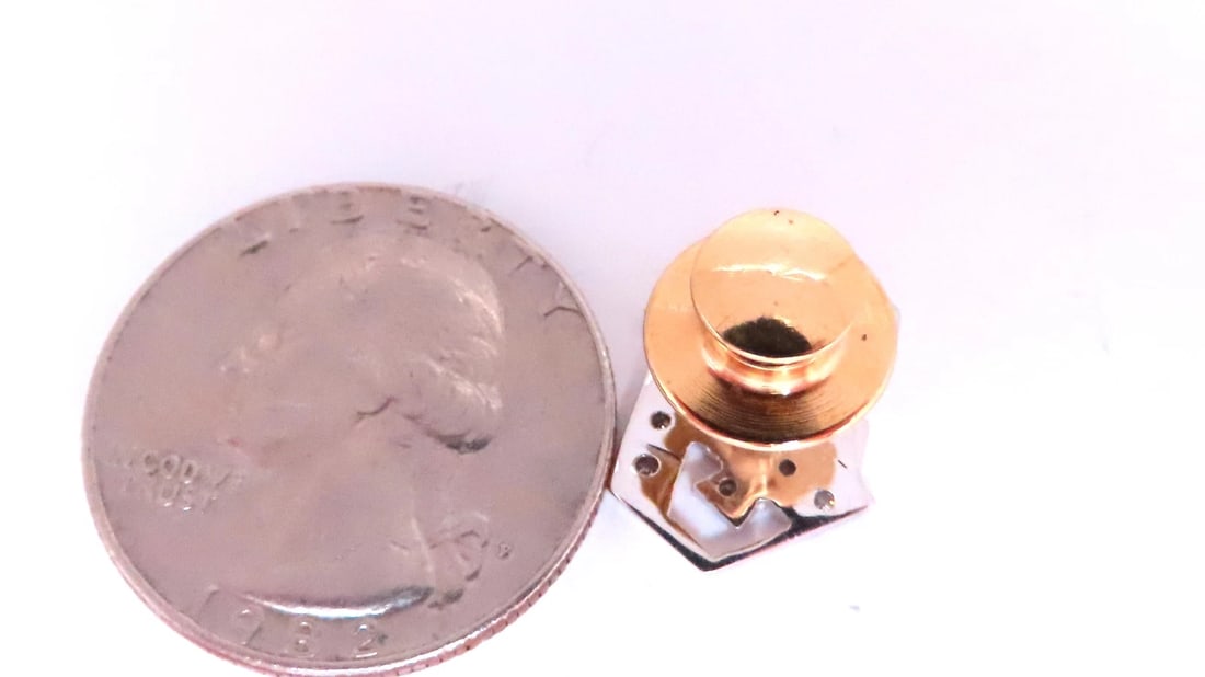 Initial AF Diamonds Tie Track Pin 14kt Gold posh 12556** - 5