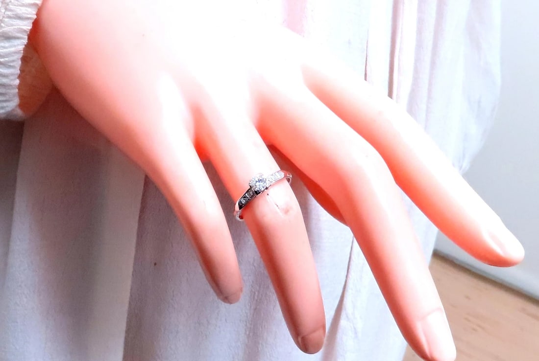 Petite Natural Diamond Engagement Ring 14kt Gold 12547** - 6