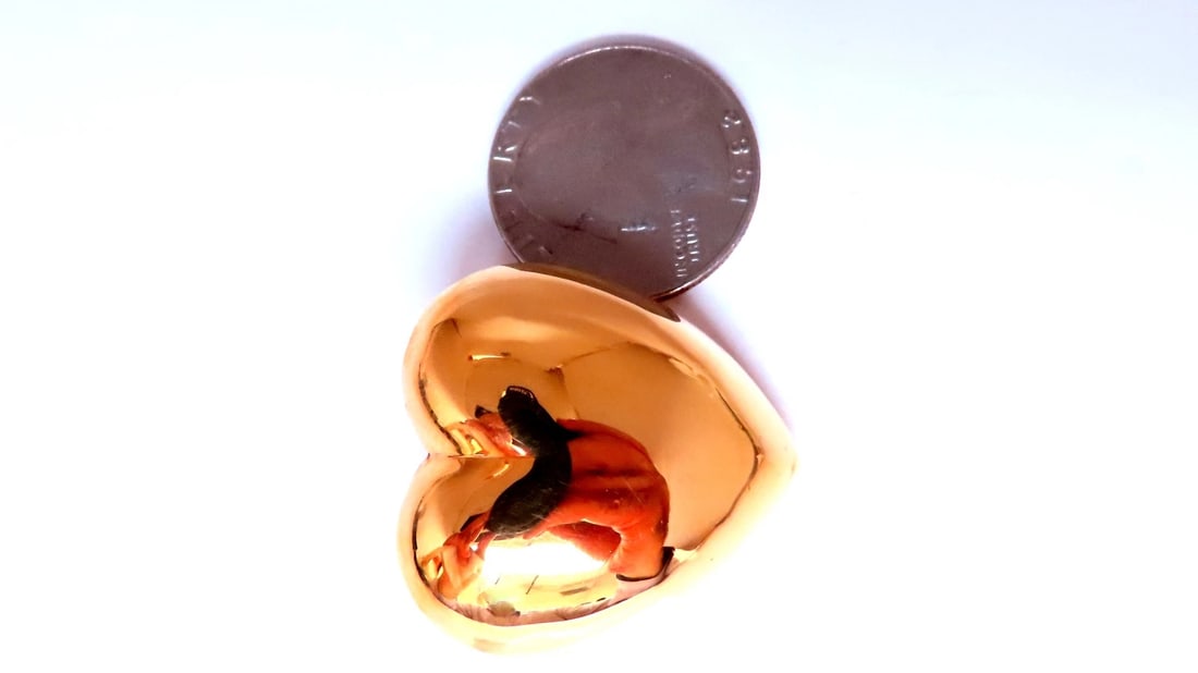 Dome Puff Heart Pin 14kt gold 12539** - 3