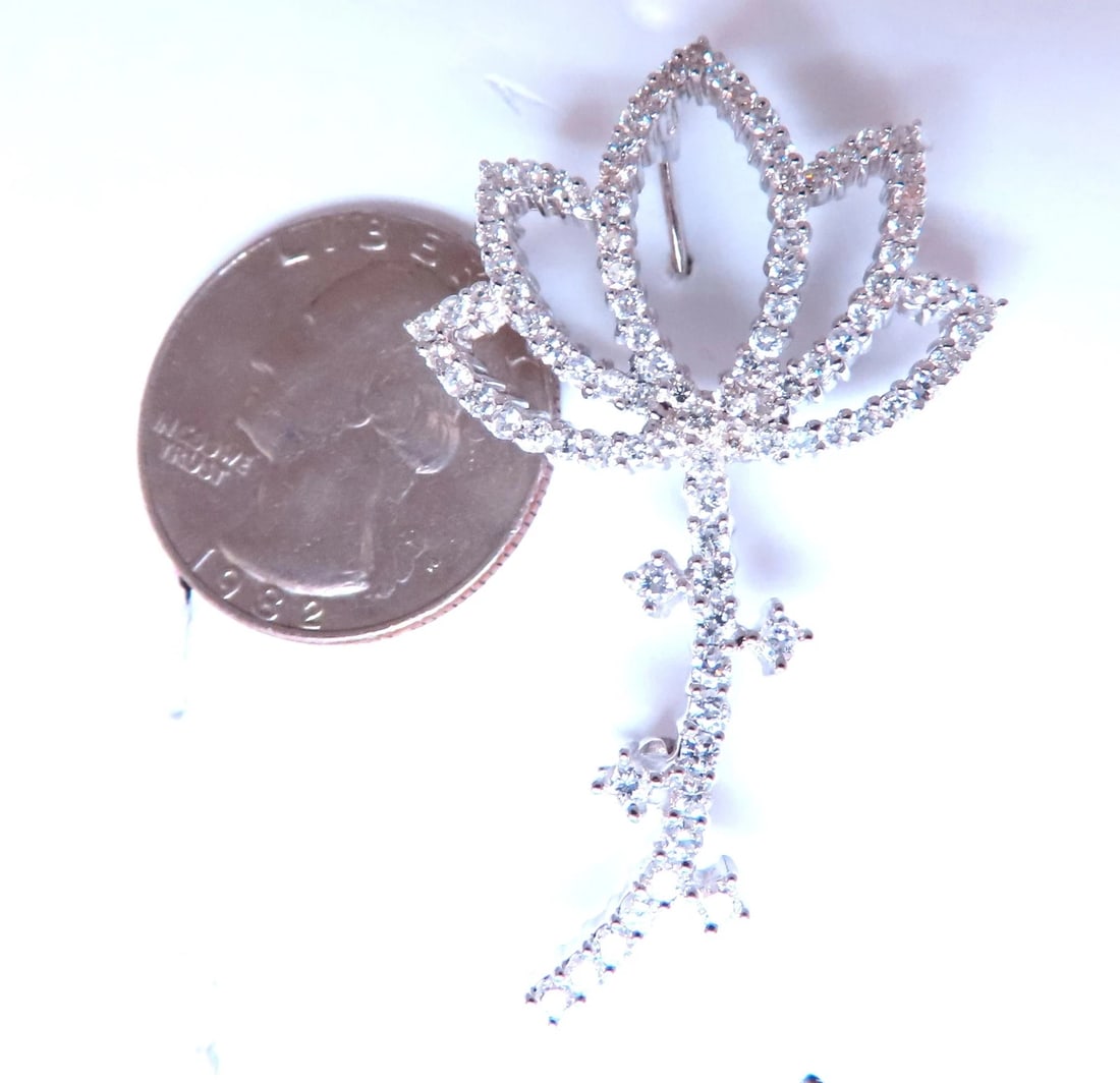2ct Natural Diamonds Iconic Flower Pin 14KT 12534** - 3