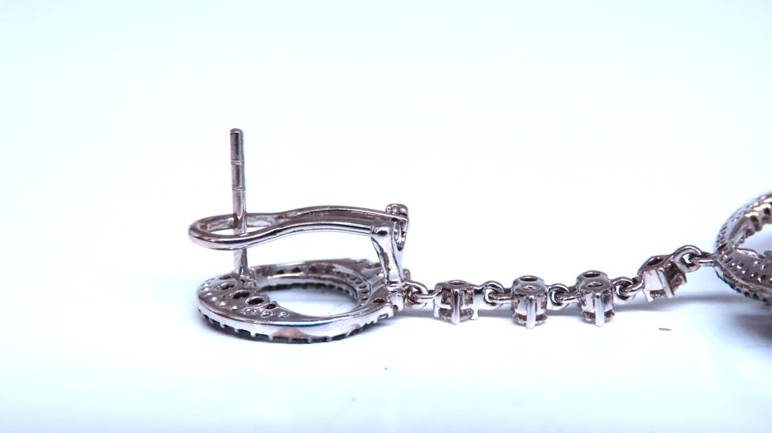 Black For White Diamond Circles Dangle Earrings 18kt 12532** - 6