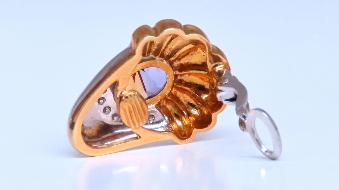 Citrine Amethyst Clip Earrings 18kt 12530** - 3