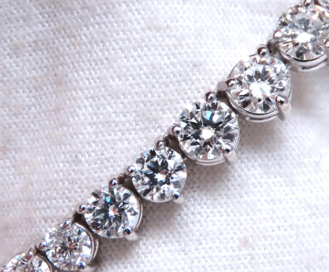 13.20ct Natural Diamonds Riviera Tennis Necklace 14kt Gold 12523** - 4
