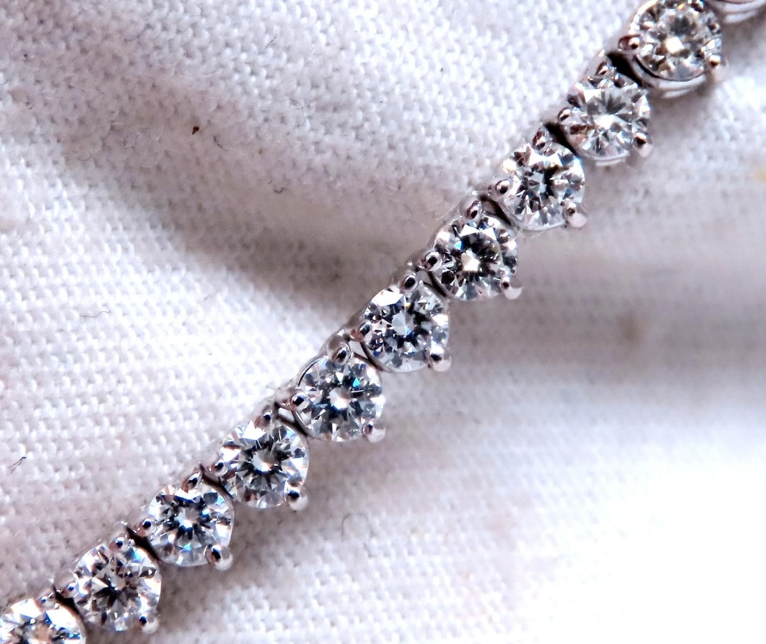 13.20ct Natural Diamonds Riviera Tennis Necklace 14kt Gold 12523** - 9