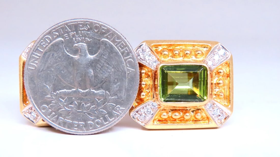 Square Domed Bead Spanish Revival Earrings 18kt 12507** - 6