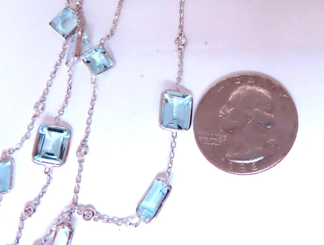 40ct Natural Aquamarine Yard Necklace 14kt 12511** - 3