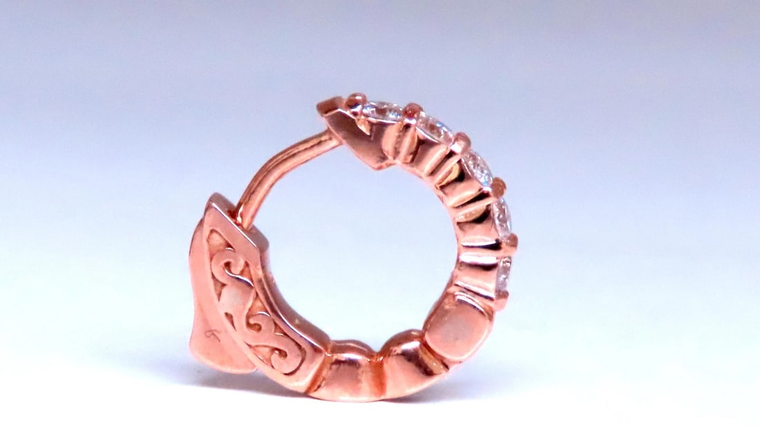 .43ct Diamonds Mini Hoop Earrings 14kt Rose Gold 12492** - 6